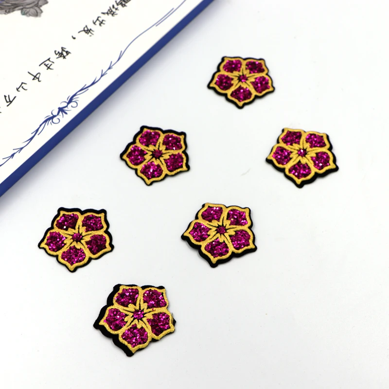 Патчи с блестками и лепестками 10 шт./лот наклейки для пришивания помощью утюга