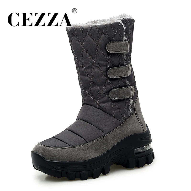Женские зимние сапоги CEZZA 2019 на танкетке женские плюшевые до середины икры теплые