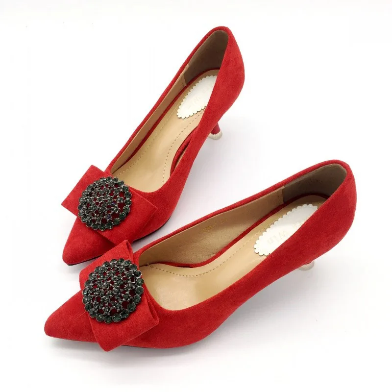 Туфли лодочки женские на высоком каблуке 6 см без застежки со стразами|Женские