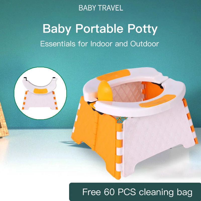 Baby Potty Training Seats Portable Foldable Toilet, For Indoor & Outdoor, Easy to Use, Clean, Carry, Small for 1-5y Kids, Toddle
