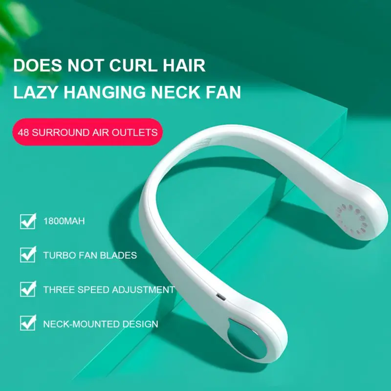 

Hanging Neck Fan Wearable Leafless Small Electric Fan Hanging neck fan wearable leafless