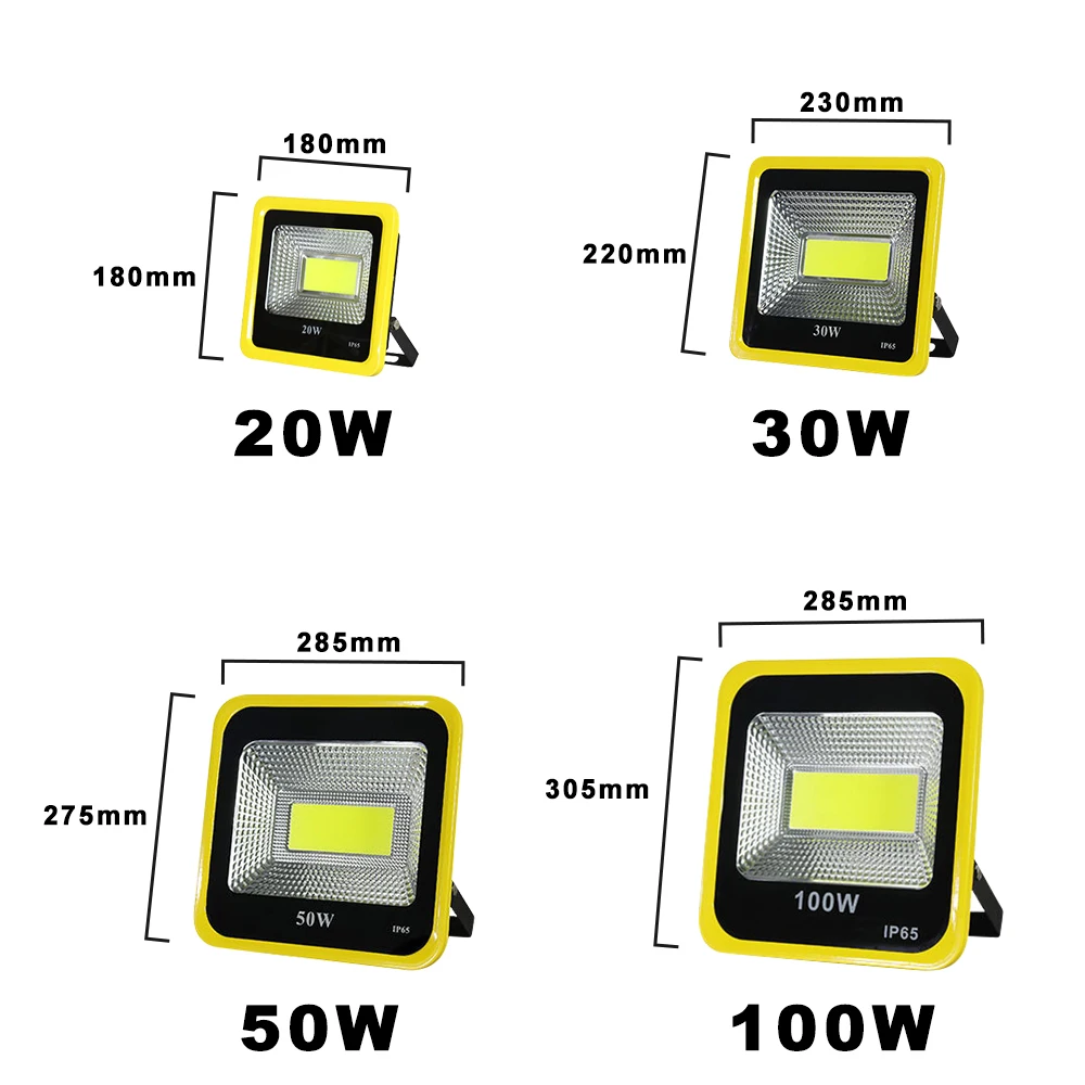 Светодиодный прожсветильник Тор AC100 240V COB 200 Вт 150 100 50 30 20 уличный прожектор IP65