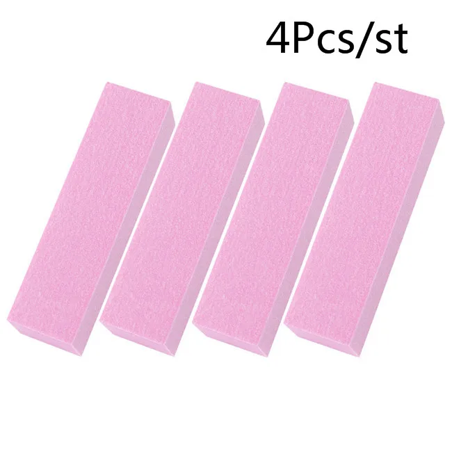 4pcs Pink 1 Pc/4/10 шт./компл. шлифовальная Шлифовальная Пилка Для ногтей cо шлифовальными буферными резцами, блок для УФ-гель для ногтей, для маникюра, педикюра Белый Nail Полировщики для ногтей инструмент для маникюра, инструмент - Цвет: 4pcs Pink