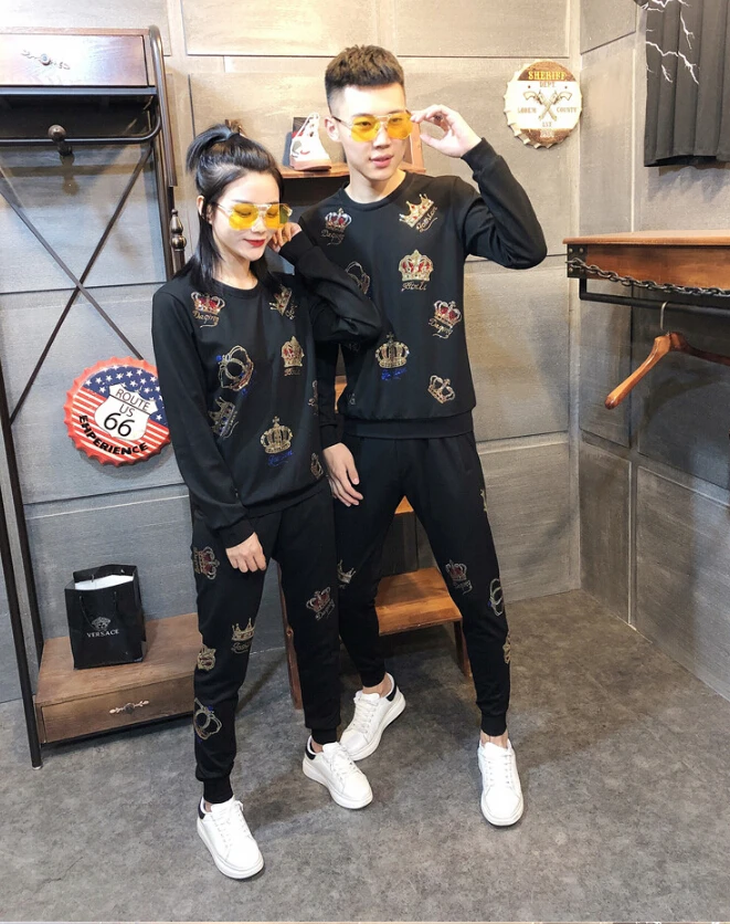 Мужской и женский спортивный костюм бриллиантовый дизайн горячая распродажа