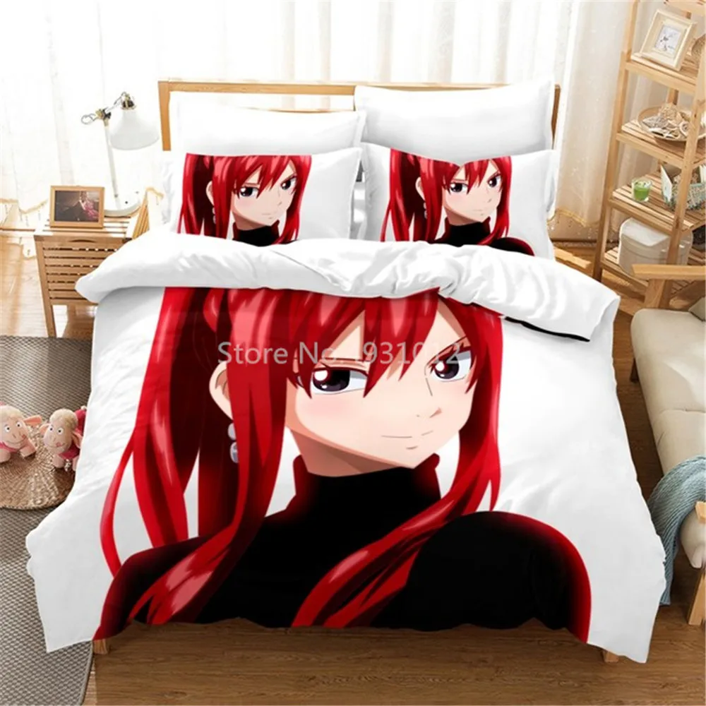

New 3D Printed Bedding Set Fairy Tail Anime Duvet Cover Pillowcase Set Bed Linens Home Textile For Kids Comforter Bedding Sets
