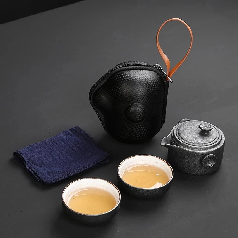 

Китайский официальный керамический чайник для печи, чайники gaiwan с 2 чашками для пуэр, набор чайников, портативная фотопосуда для напитков