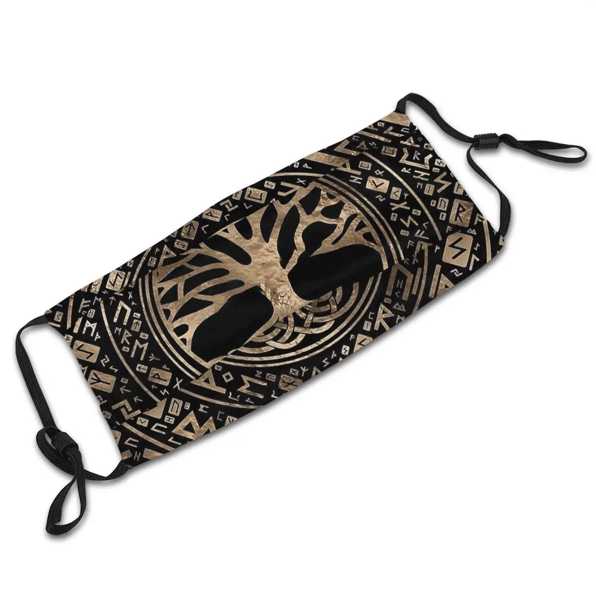 

Vikings Ragnar Lothbrok TV Series Mascarilla Masque Facial Mask Tree Of Life Yggdrasil Runic Pattern Mouth Mask With Filters