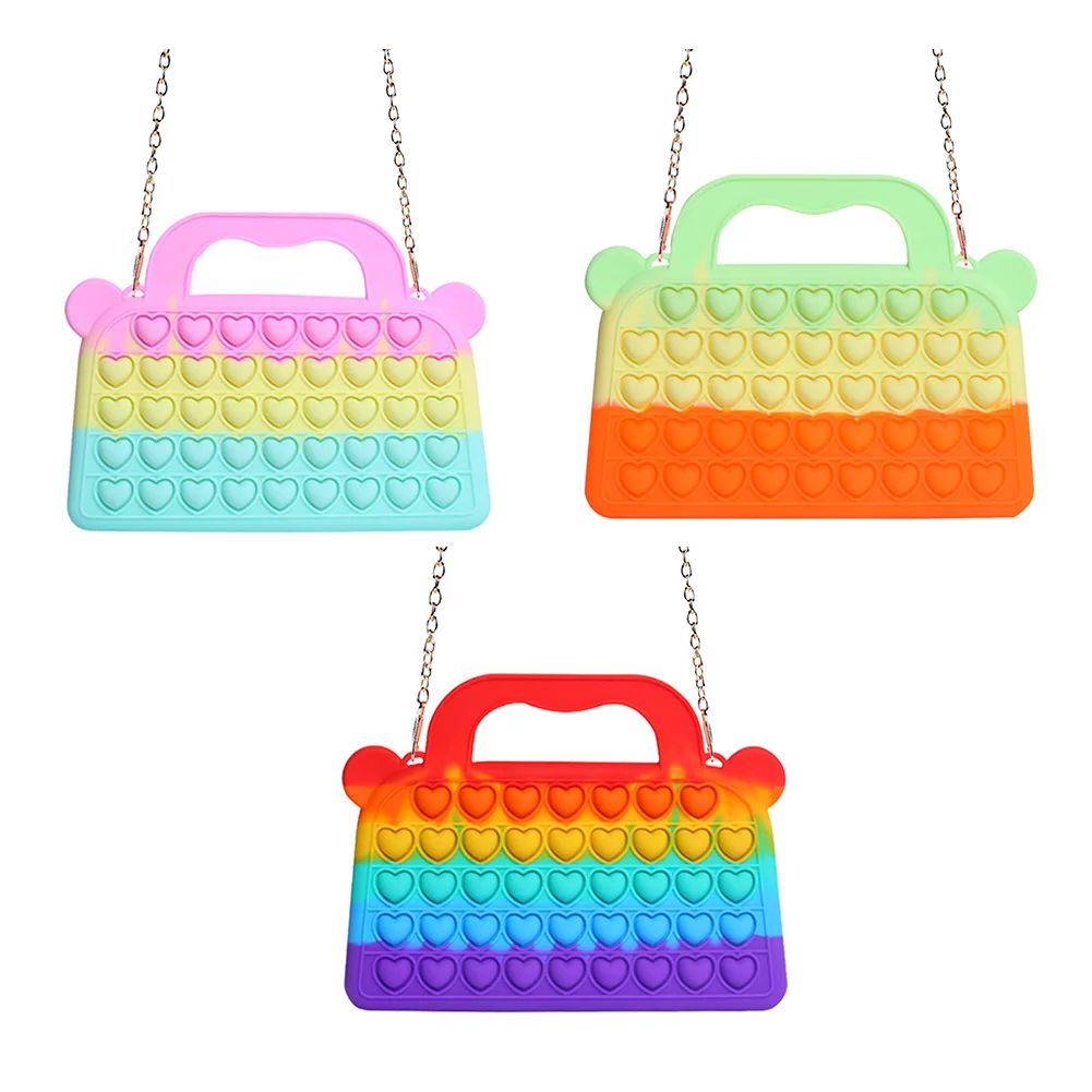 

Push Bubble Handbag Autism Special Needs Toy Sensory Squeeze Stress Reliver Storage Bag Decompression Puzzle Game Adult Kid Gift
