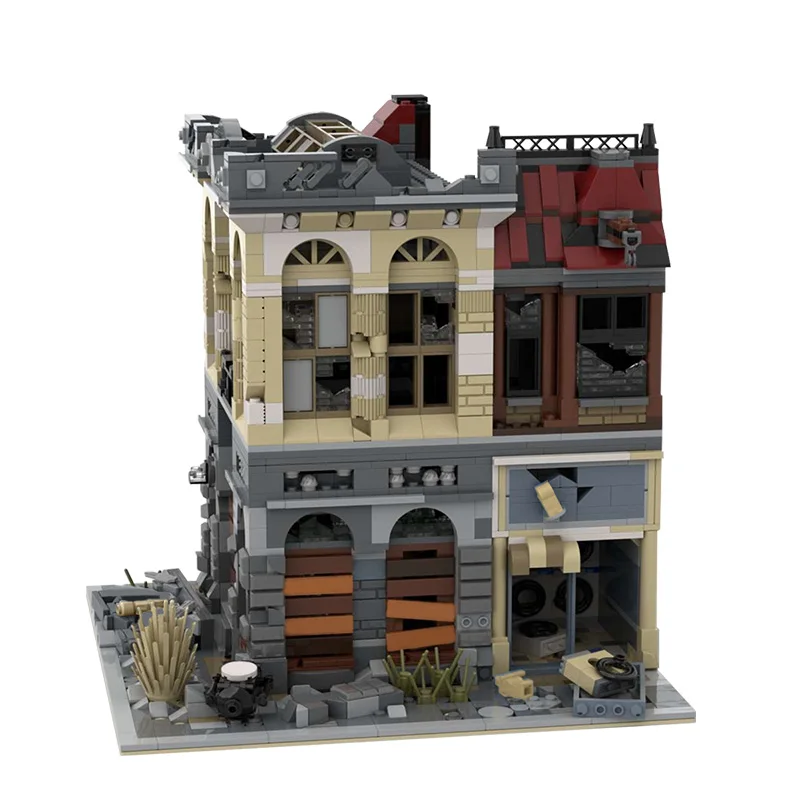 

Downtown Diner city street view The Ruin Restaurant 15037 Apocalypse Modular Model Building Blocks Toys Christmas Gift