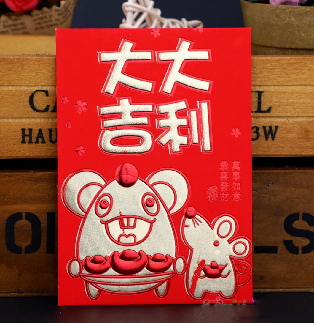 Толстые бумажные 3D рисунки слов мультфильм красный пакет 2020 год крысы китайский