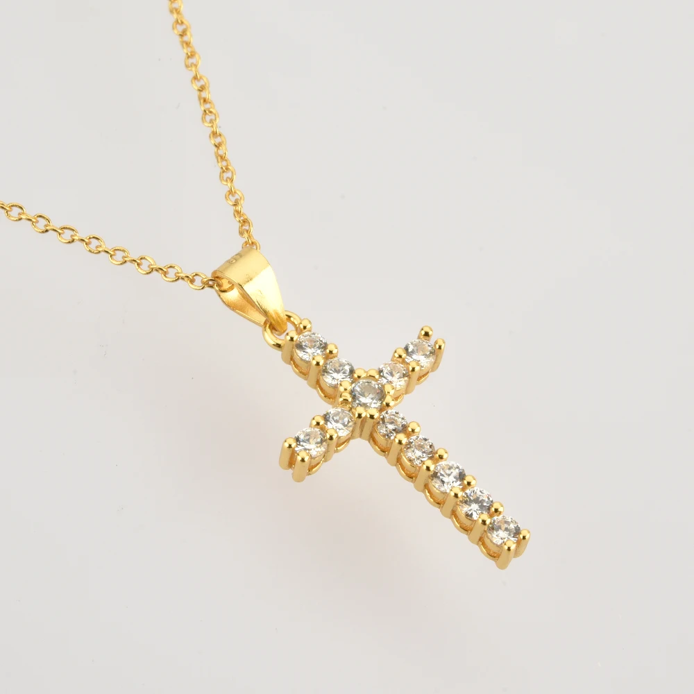 ANDYWEN 925 Sterling Silver Gold Clear Zircon Cross Pendant Necklace Long Chain Luxury Clip Wedding Rock Punk Sunmmer Choker | Украшения и