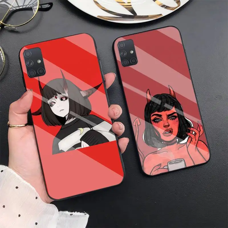 

Sexy Devil Woman Soft Cover Phone Case For Samsung S6 7edge 8 9 10e 20plus S20 Ultra Note8 9 10pro A72018 Tempered Glass