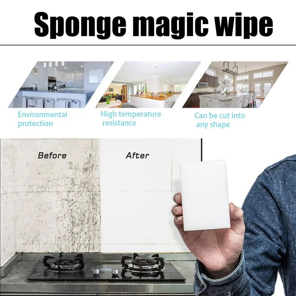 

5/10/20/100pcs/lot White Magic Sponge Cleaner Eraser Multi-functional Cleaner Melamine Sponge for Kitchen Bathroom Cleaning