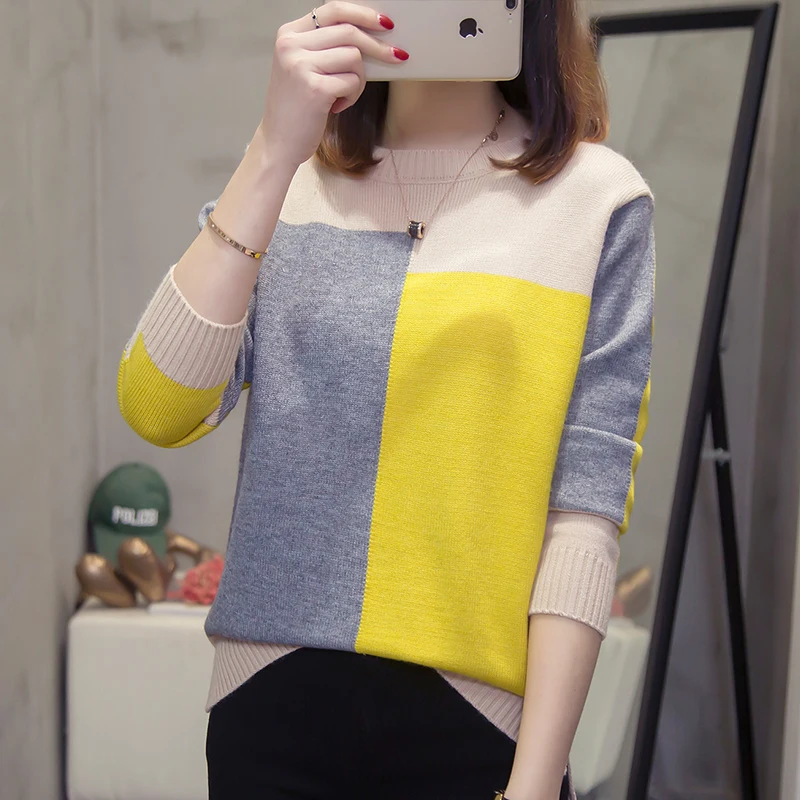 Женский вязаный пуловер элегантный свитер свободного покроя размеры до 4XL A89 |