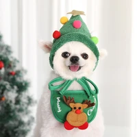 dog hat clothes cat children triangle scarf headgear pet windproof hat winter warm brushed hat christmas clothes funny clothe
