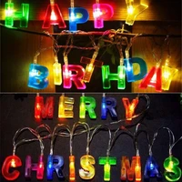 happy birthday merry christmas 13 led string lights multicolor light up letter birthday party hanging holiday home decorations