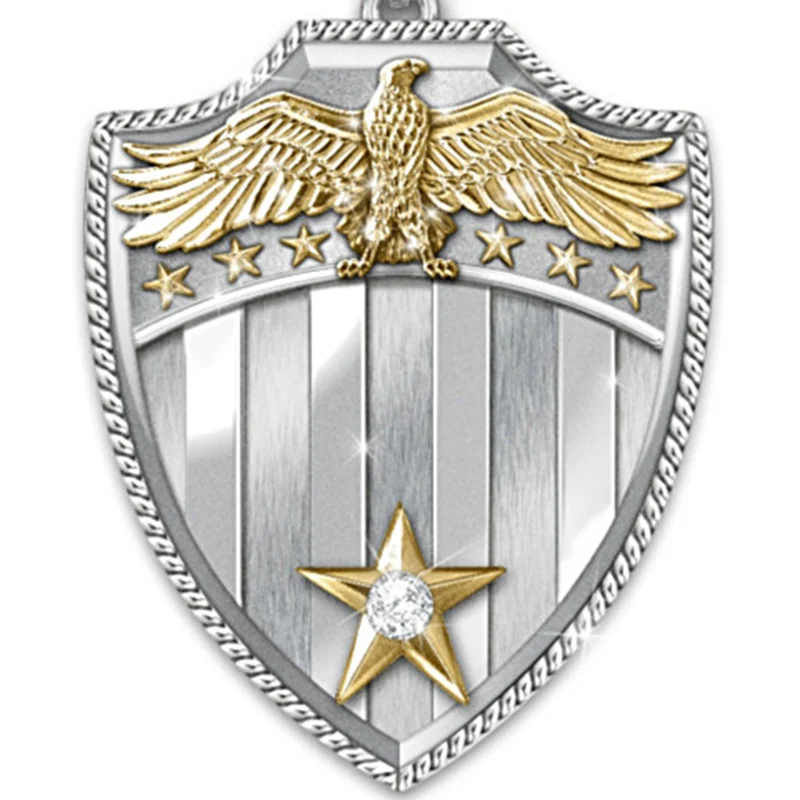 Модный щит Brave Eagle Star кулон ювелирные изделия в Вертикальную Полоску