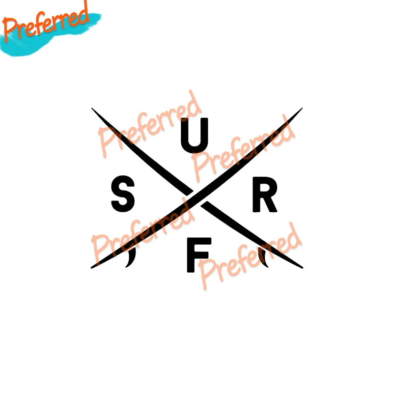 

High Quality Cool Black/White Surf Creative Decal Motocross Racing Laptop Helmet Trunk Wall Vinyl Car Sticker Die Cutting