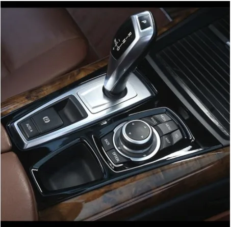 

Black Center Console Gear Shift Panel Decoration Cover Trim For BMW X5 E70 X6 E71 2008-2014 LHD Stainless Steel Car Styling
