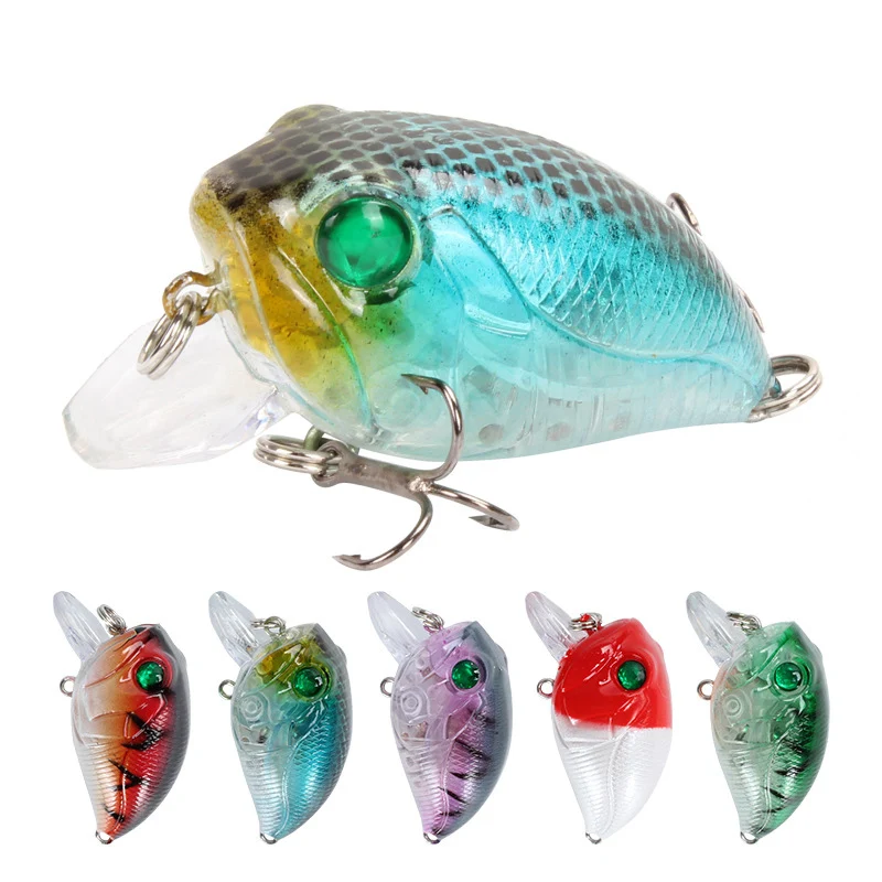 

POETRYYI 1pcs Crankbait Fishing Lures 4.5cm 8g isca artificial Hard Bait Bass Pike Carp Fishing Wobbler 5 Colors Fishing Tackle