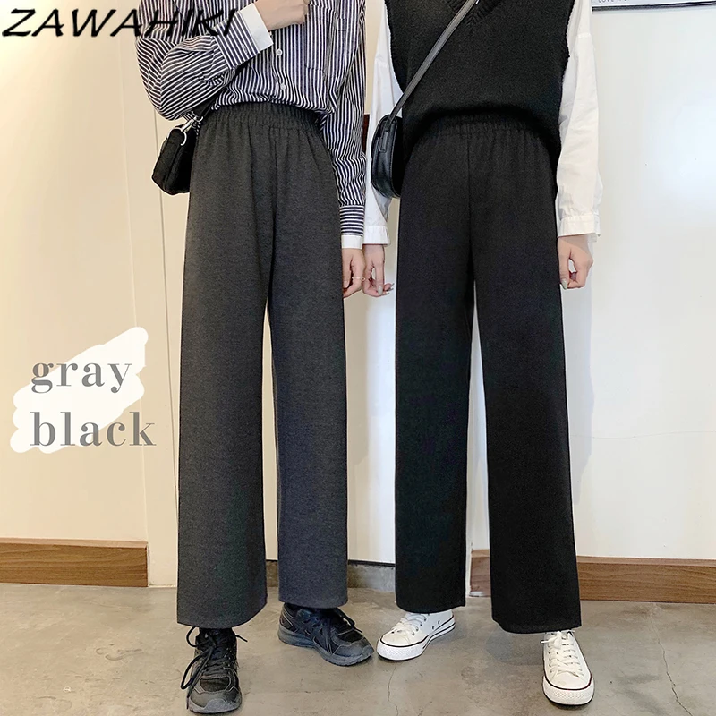 

Брюки женские шерстяные с широкими штанинами, на осень и зиму