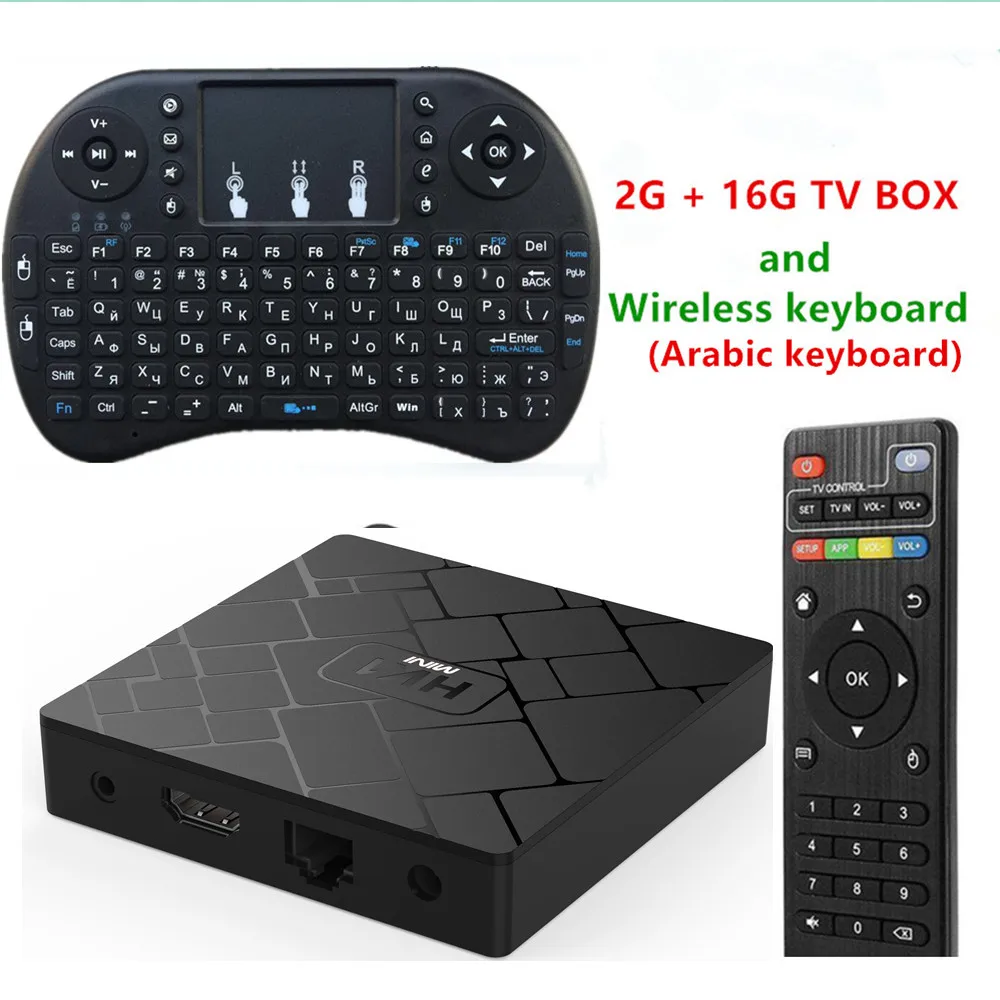 with Arabic keyboard Android 9,0 hk1 Мини ТВ приставка 4K 3D H.265 Wifi 2G DDR3 16G EMMC rom Youtube Google Assistant 3D видео ТВ приставка - Цвет: with Arabic keyboard