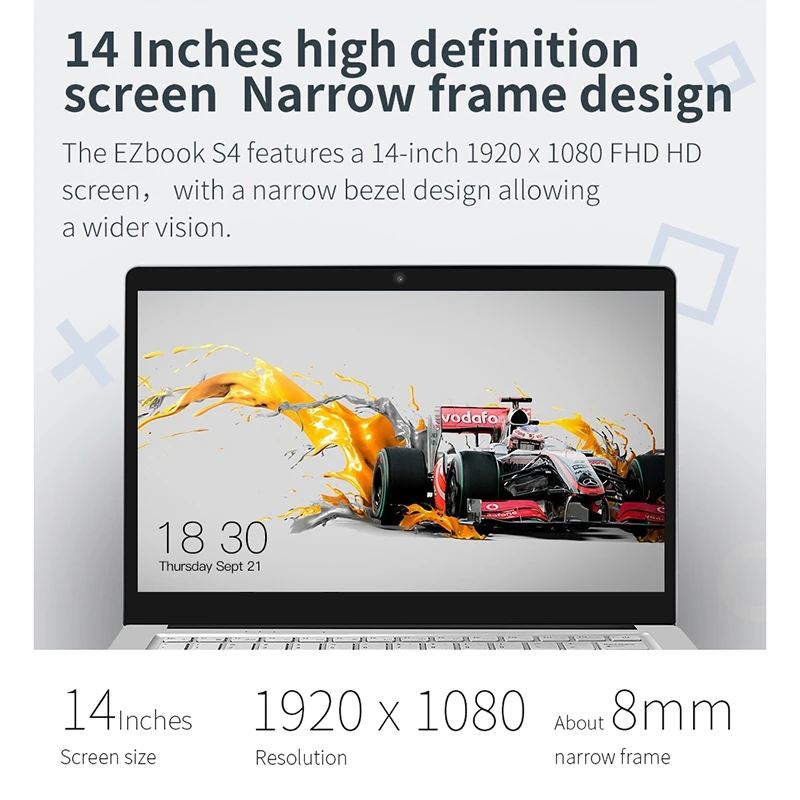Jumper Ezbook S4 ноутбук 14 дюймов Fhd безбезель Ips экран тонкий ультрабук 8 ГБ ОЗУ 256 Гб ПЗУ