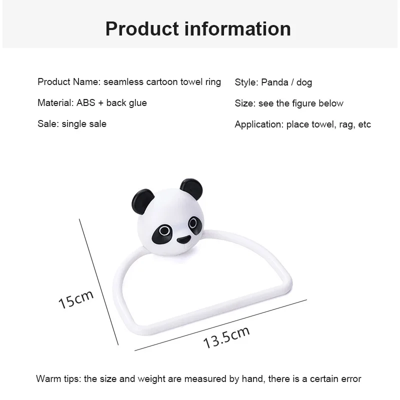 

1Pcs Plastic Towel Rack Cute Cartoon Shape Towel Ring Free Punching Towel Rack For Bathroom Kitchen Organizer Rack Towel Hanging
