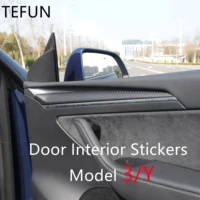for 2021 tesla model 3 y door trim carbon fiber door panel interior modification decoration y decoration cover accessories