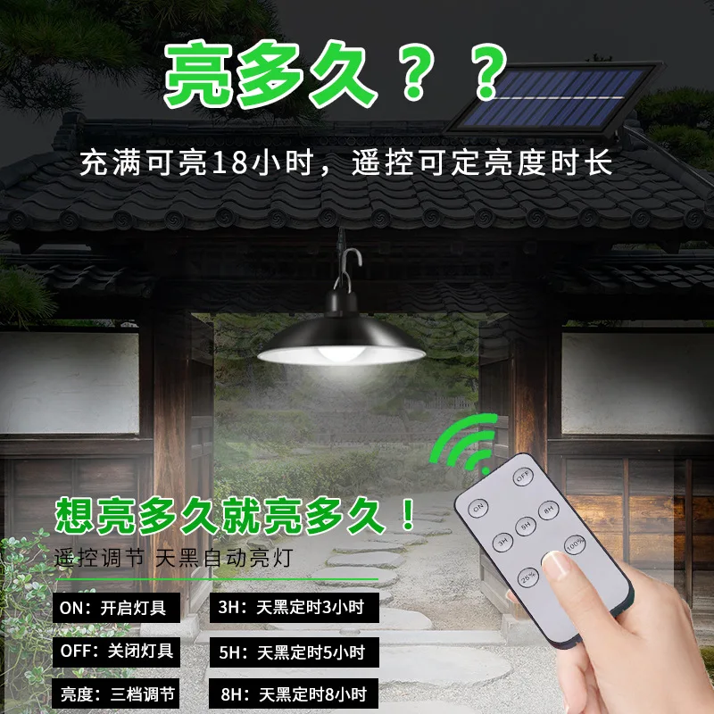 

New Solar Chandelier Led Super Bright Retro Bulb Lamp Outdoor Waterproof Energy-saving Indoor Double-headed Lamp Outdoor Lamp Pu