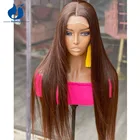 Парики из натуральных каштановых прямых волос с аметистом  4, бразильские, Реми 5x5, с сетчатой основой из искусственного шелка, для чернокожих женщин, парики с детскими волосами