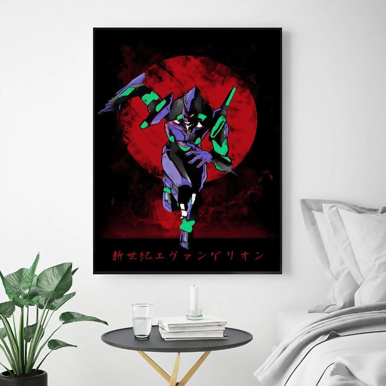 Красное солнце Eva холст настенная живопись аниме картины печать на холсте