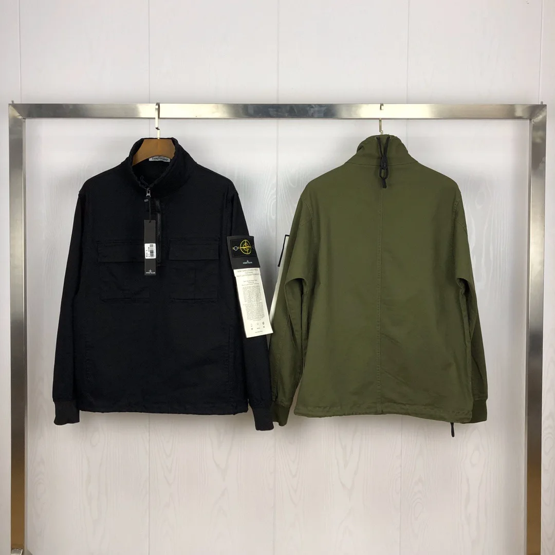 

STONE ISLAND New European and American Street Fashion Half Zipper Pullover Tooling Jacket Casual