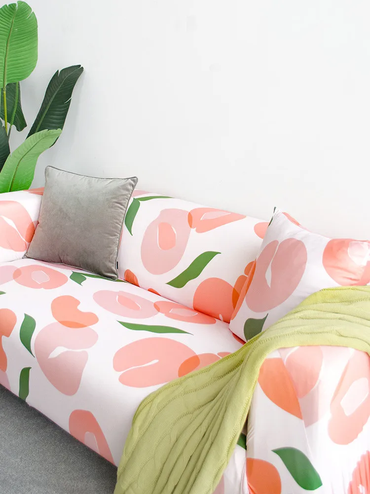 

Cute Printed Stretch Sofa Cover Chaise Longue Combination Anti Scratch Non Slip Sofa Bed Cover Sofa Seat Covers for Living Room