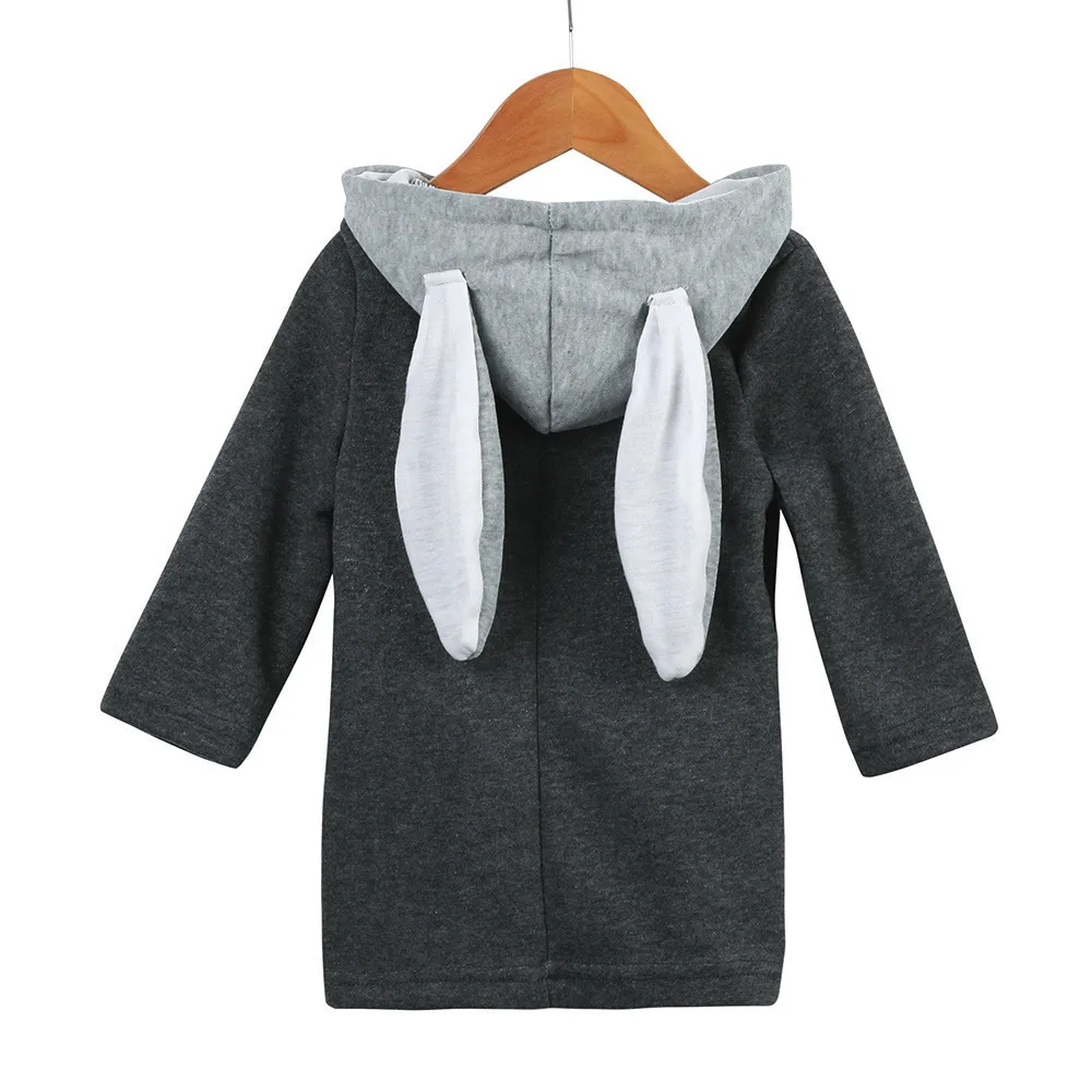 Cute Rabbit Ear Hooded Baby Coat Infant Autumn Winter Jacket Girl Thick Warm Clothes Wearing Coats Outwear | Детская одежда и