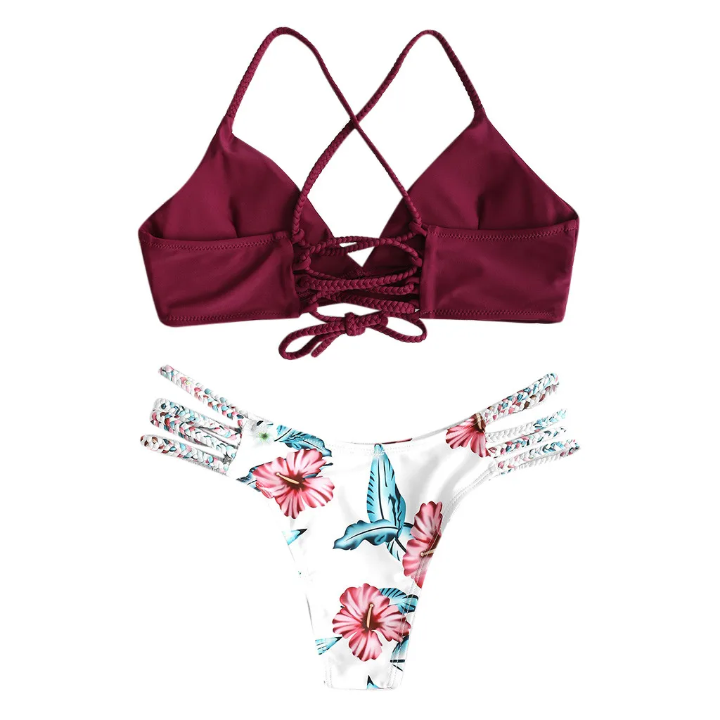 

Two Piece Swimsuit Women's Bikini Cut Flower Pushups Swimwear Beachwear bathing suit designer bikini 2021