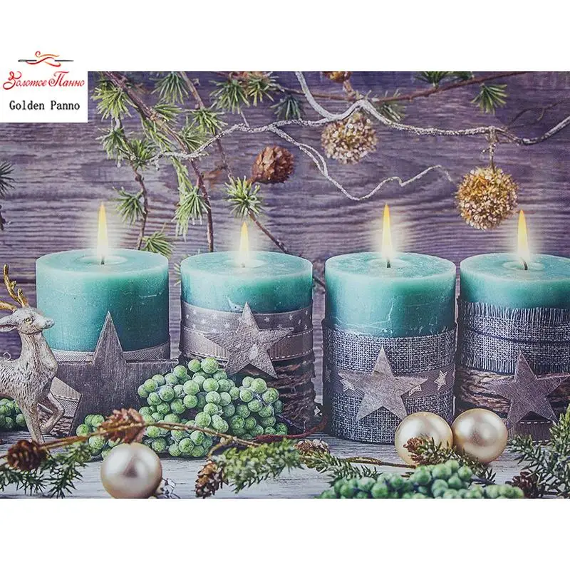 Diamante Quadrado Pintura Paisagem Vela Paisagem Kit Ponto Cruz Decorao De Casa