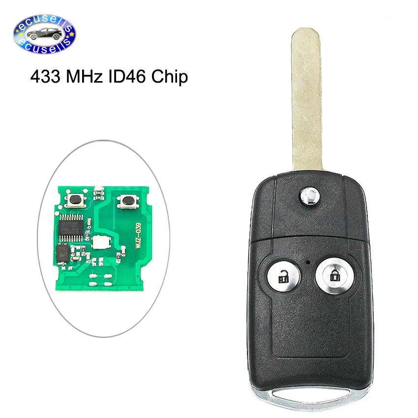 2 кнопки Smart Remote Key Keyless Entry Fob 433 МГц с чипом ID46 для Honda CRV City Accord Fit Odyssey|fob|fob key |