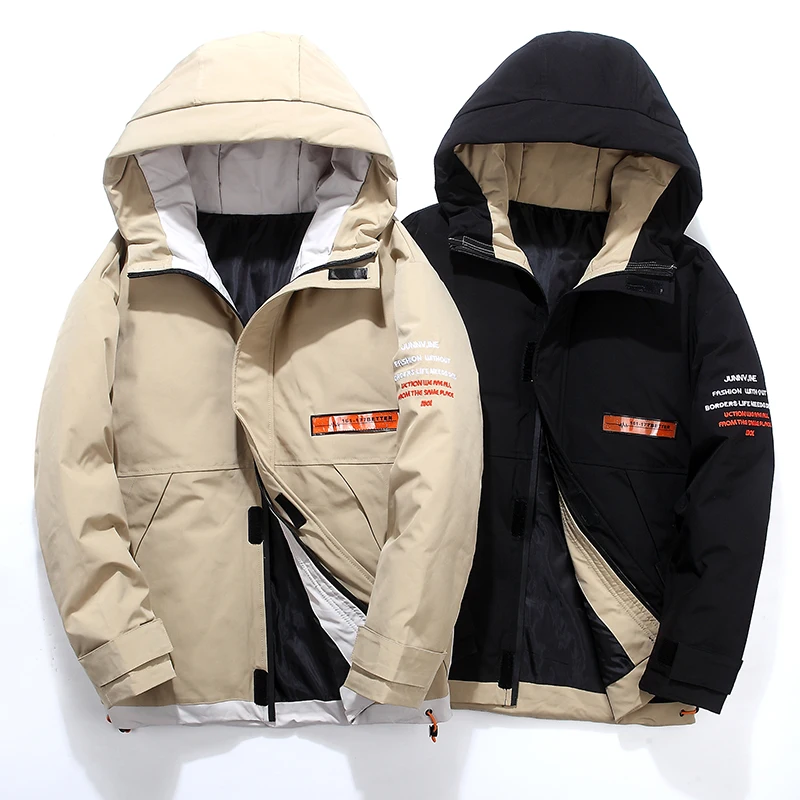 

2020 Модная брендовая зимняя мужская куртка с капюшоном, утиный пух, Молодежная куртка, Мужская ветрозащитная парка, толстое теплое пальто