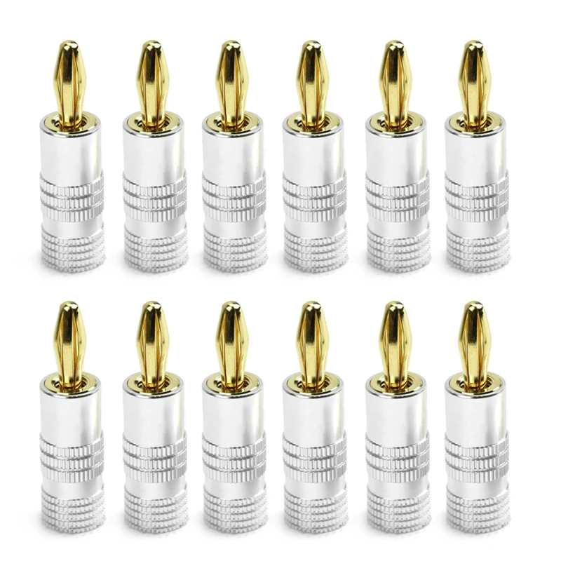 

12x Golden Speaker Banana Plug Connector Adapter For Nakamichi #1