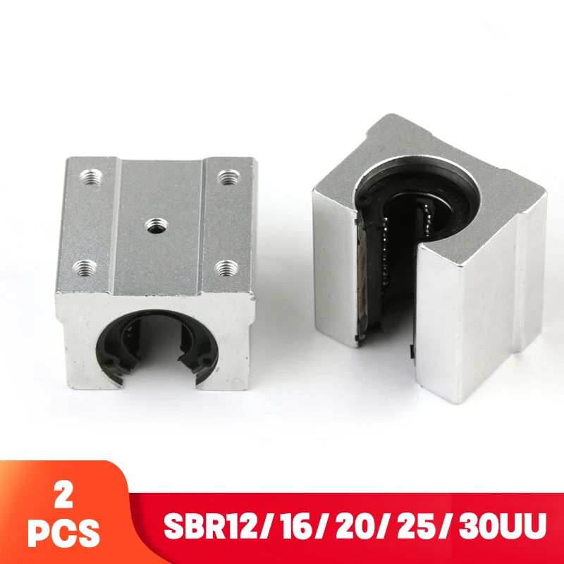 2 шт. SBR10UU SBR12UU SBR16UU SBR20UU SBR25UU SBR30UU 12 мм 16 мм 20 мм линейный Шарикоподшипниковый блок для ЧПУ маршрутизатора линейной направляющей рельсы