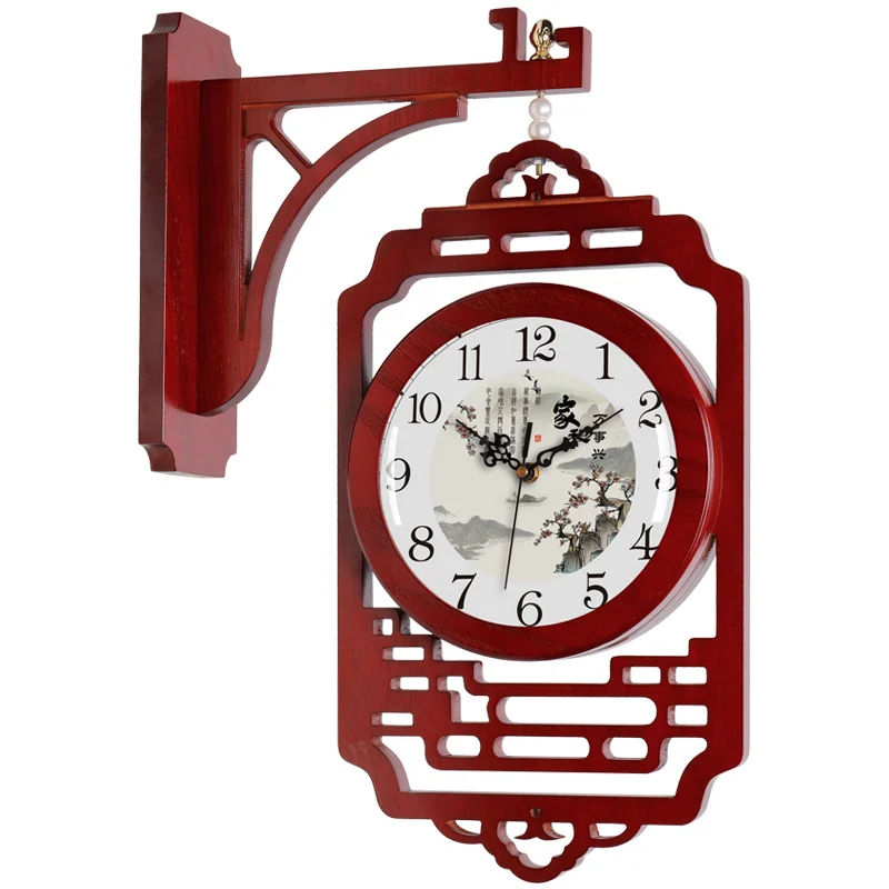 Настенные часы с двойным циферблатом в скандинавском стиле креативные бесшумные