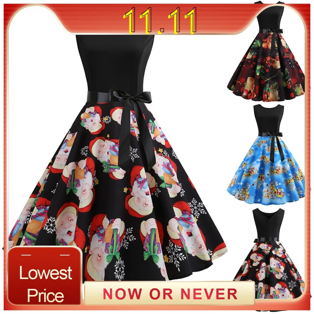 Модное женское платье размера плюс Рождество Санта Клаус v образный вырез