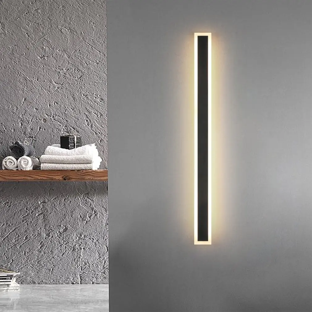 

New Outdoor Waterproof Modern LED Wall Lights With Remote Living Room Bedroom Corridor Porch Black Indoor Lamp Lighting Dimmable