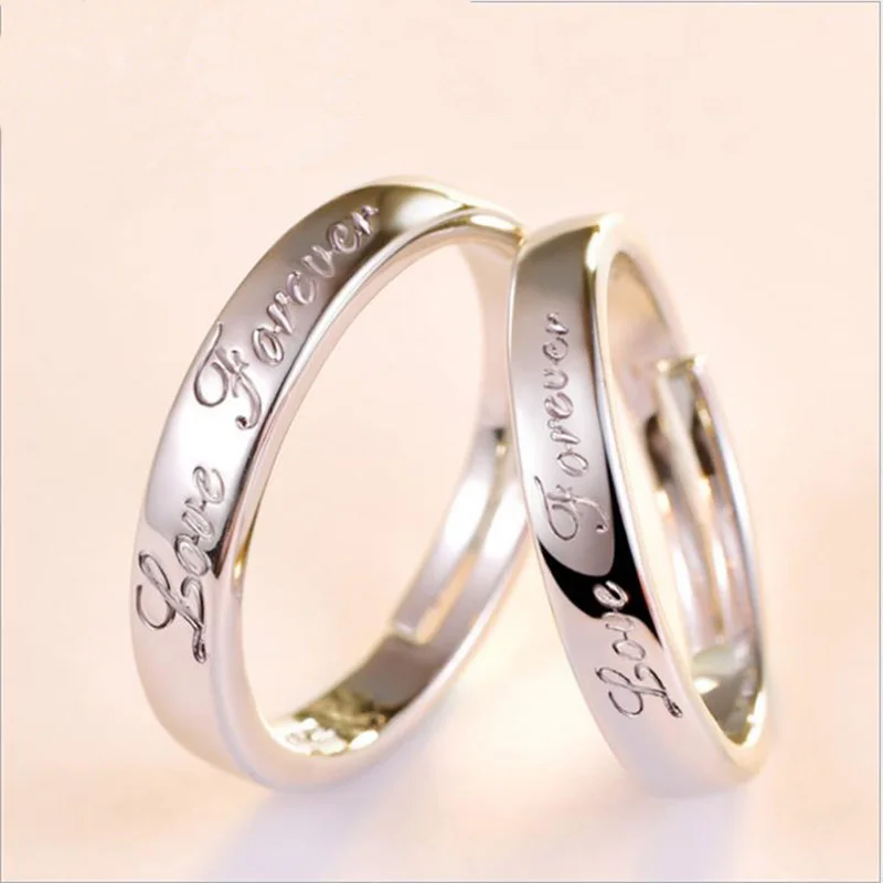 2 шт./компл. love you forever кольцо с кристаллом, бижутерия Модные украшения Серебро CZ Обручение обручальное кольцо для Для женщин Пара Обещание подарок - Цвет основного камня: Type 7