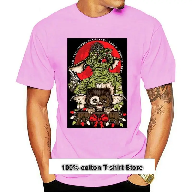 

New 2021 GREMLINS GIZMO AND STRIPE CHRISTMAS LIGHTS PH707 COOL UNISEX BLACK TEE Cool Casual t shirt men Unisex Fashion