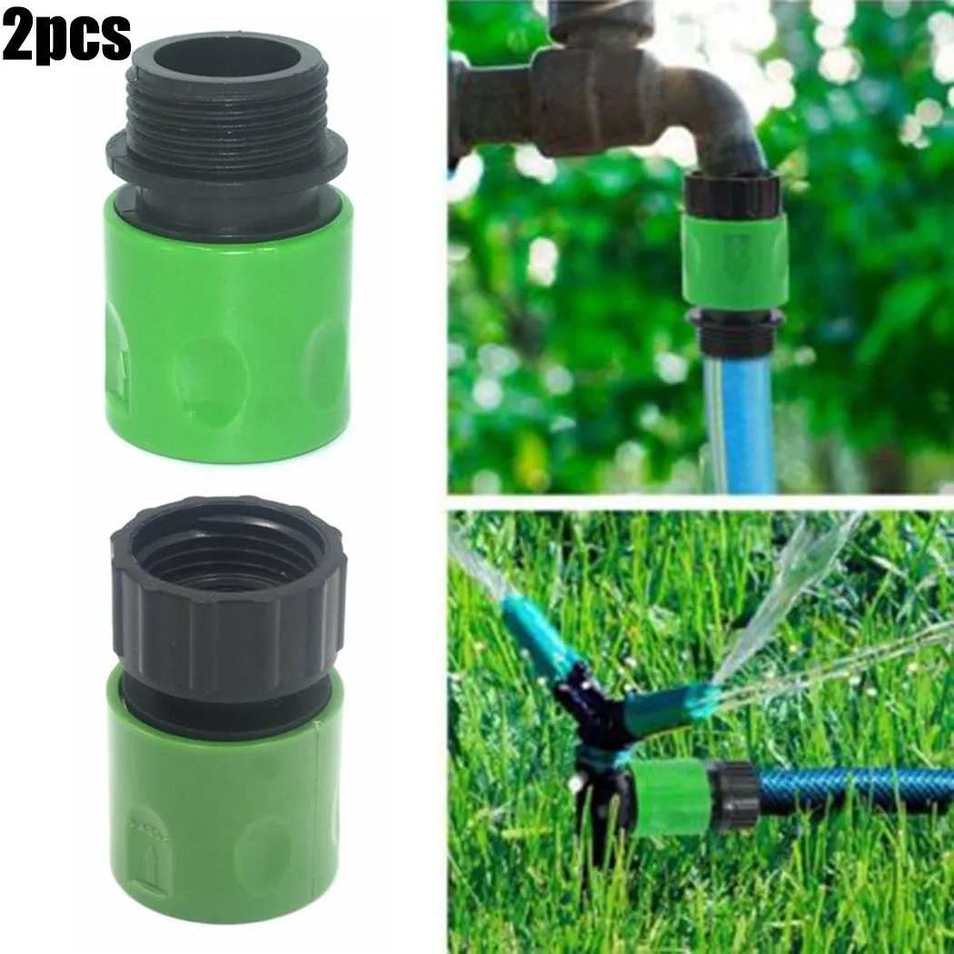 

2pcs 3/4" ABS Plastic Female And Male Hose Pipe Fitting Kit Garden Water Adaptor Internal And External Thread Quick Connectors