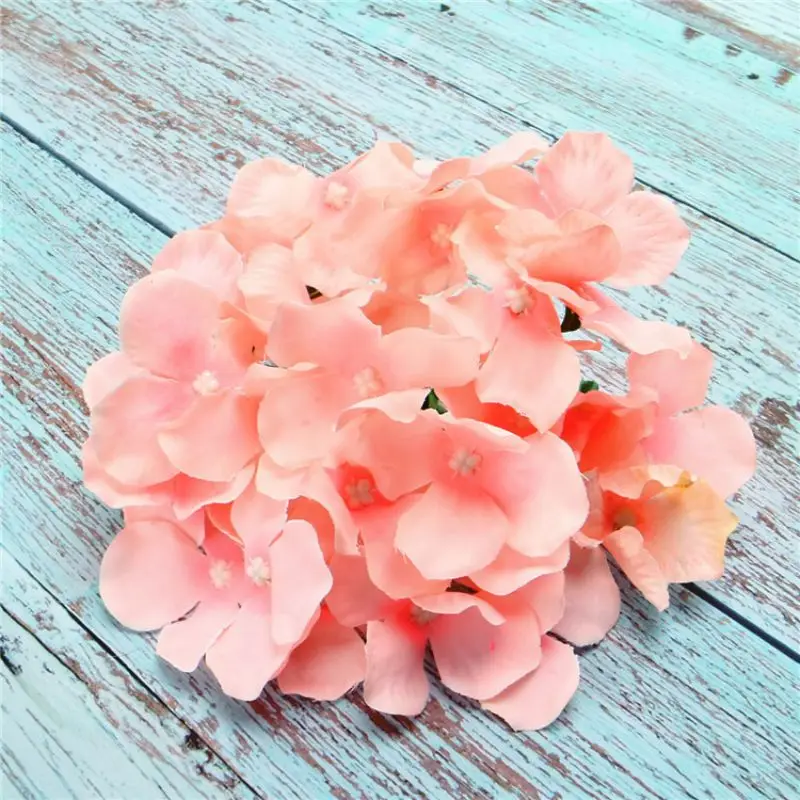 

New 20pcs Artificial Flower Silk Hydrangea Simulation Wedding Bouquet Hydrangea Head Wedding Flower Wall Ball Prop Decoration