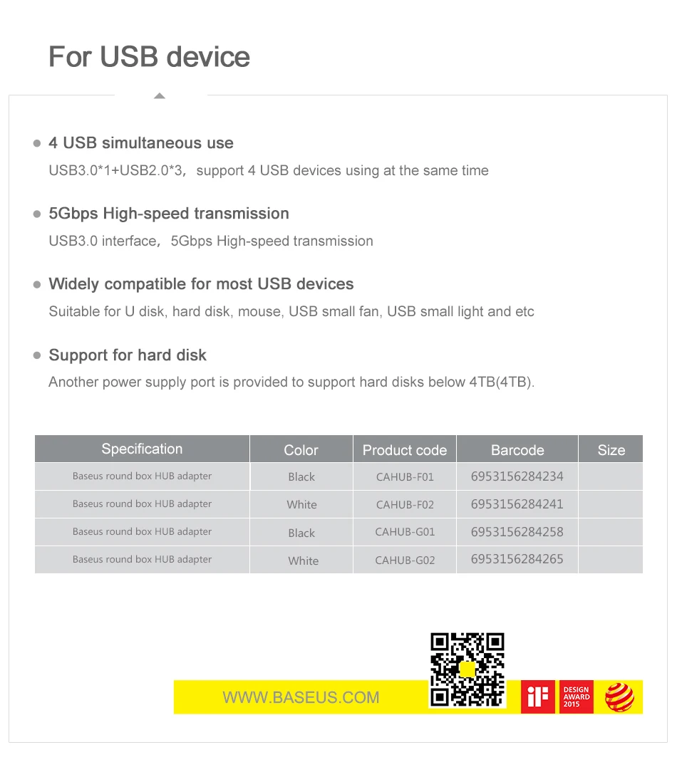 BASUES USB C док-станция USB 3,0 концентратор разделитель несколько USB хаб Тип C концентратор 2,0 мульти хаб расширитель 4 Порты и разъёмы хаб для портативных ПК