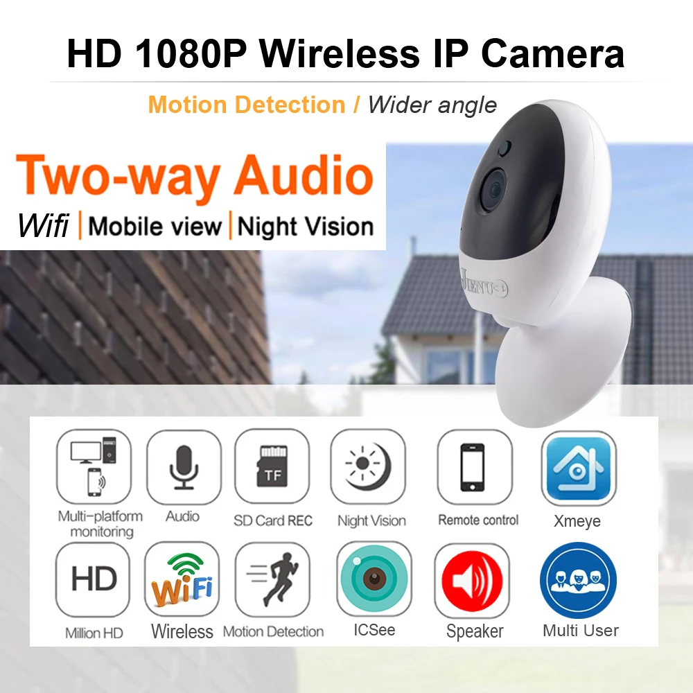 WIFI ip-камера Беспроводная HD 1 44 мм линза Xmeye Icsee Двусторонняя камера